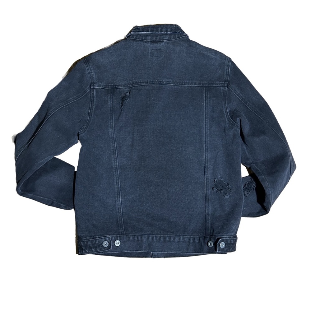 Request Men’s Distressed Black Denim Jean Jacket - image 2